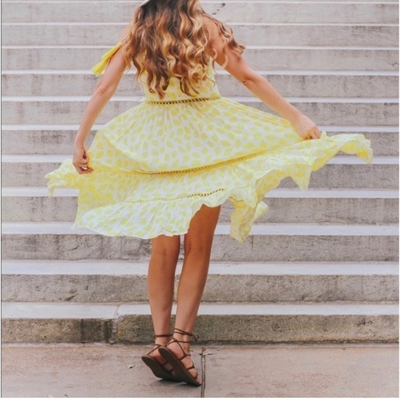 Mer + Lune Lemon Midi flowy ruffled Dress - Picture 6 of 14